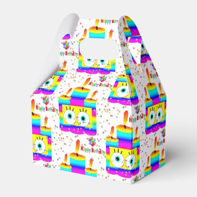 Happy Birthday Gable Favour Box Candles (Front Side)