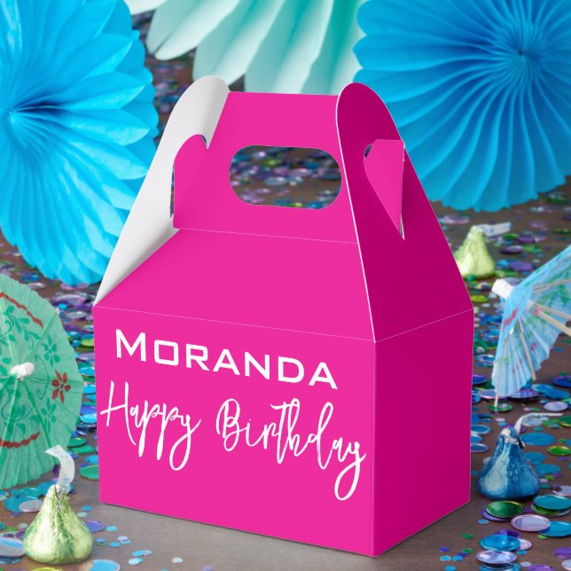 Happy Birthday Gable Favour Box Pink  (Party)