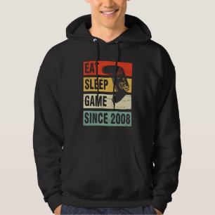 Happy Birthday Gamer 15 Years Old Eat Sleep Game S Hoodie