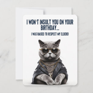 Happy Birthday - Gangster Cat Holiday Card