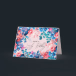 Happy Birthday Garden Floral Blue Pink Blush Card<br><div class="desc">A modern and beautiful birthday card featuring a romantic garden floral design. Perfect for any age birthday.</div>
