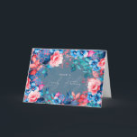 Happy Birthday Garden Floral Pink Dusty Blue Card<br><div class="desc">A modern and beautiful birthday card featuring a romantic garden floral design. Perfect for any age birthday.</div>