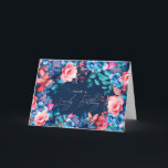 Happy Birthday Garden Floral Pink Navy Blue Card<br><div class="desc">A modern and beautiful birthday card featuring a romantic garden floral design. Perfect for any age birthday.</div>