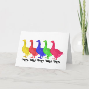 Happy Birthday Geese Happy Birthday Card