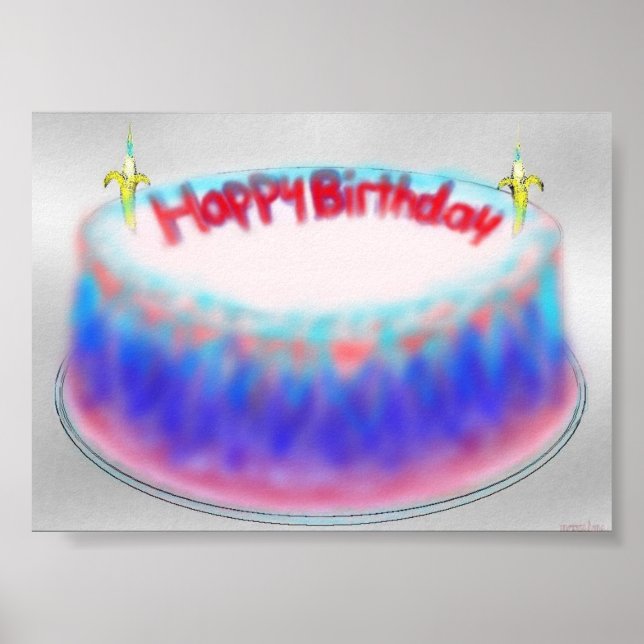 Happy birthday gelatin mountain cake print (Front)