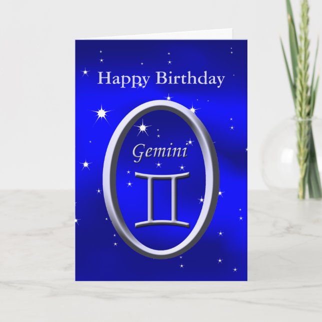 Happy Birthday Gemini Greeting Card (Front)