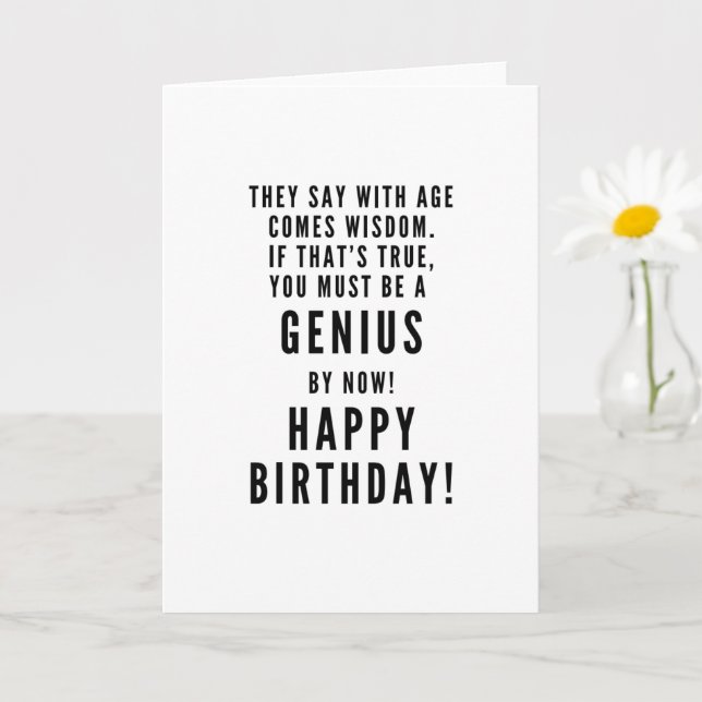 Happy birthday GENIUS sarcastic funny  Card (Small Plant)