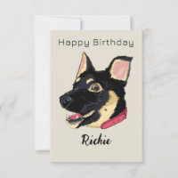 Happy Birthday German Shepherd Puppy Custom Name