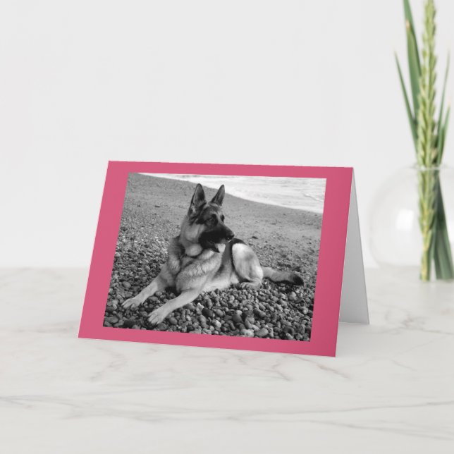 Happy Birthday German Shepherd Puppy Dog Card (Front)