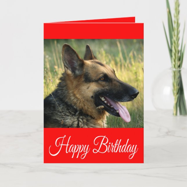 Happy Birthday German Shepherd Puppy Dog Card (Front)