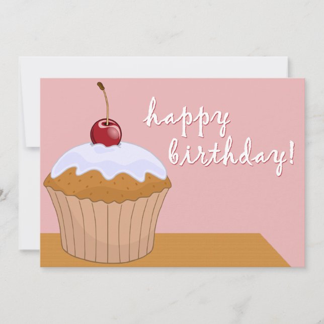 happy birthday : giant cupcake : invitation (Front)