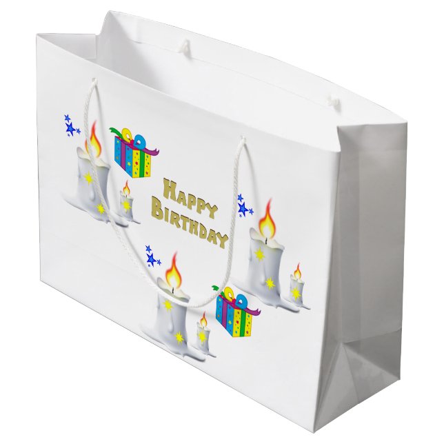 Happy Birthday Gift Bag Candle (Back Angled)