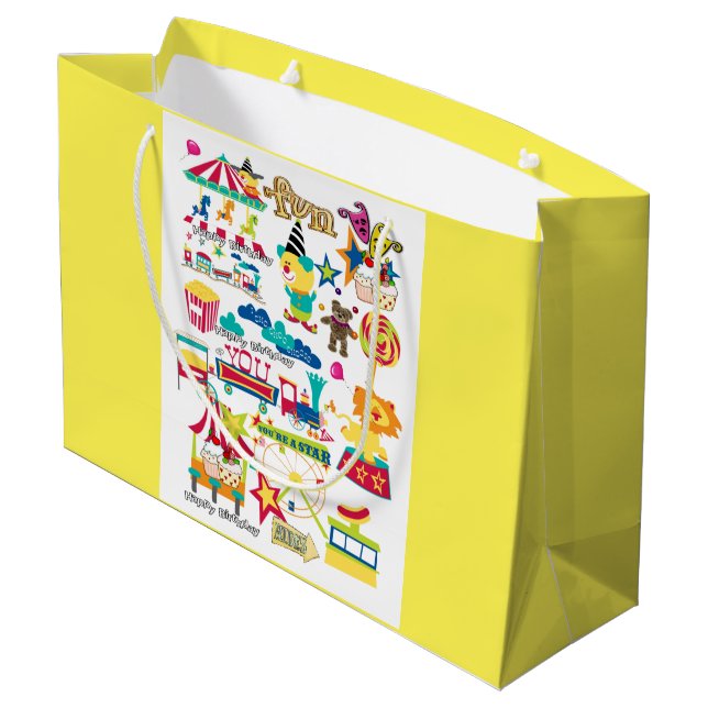 Happy Birthday Gift Bag Carnival Circus (Back Angled)