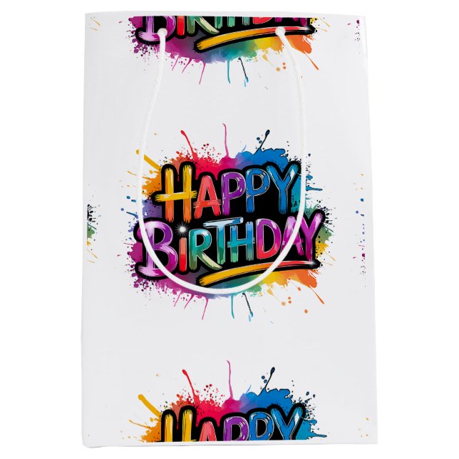 Happy Birthday Gift Bag Design (Front)