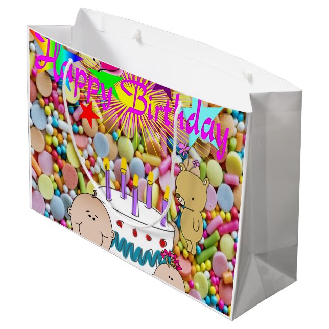 Happy Birthday Gift Bag Kids (Back Angled)