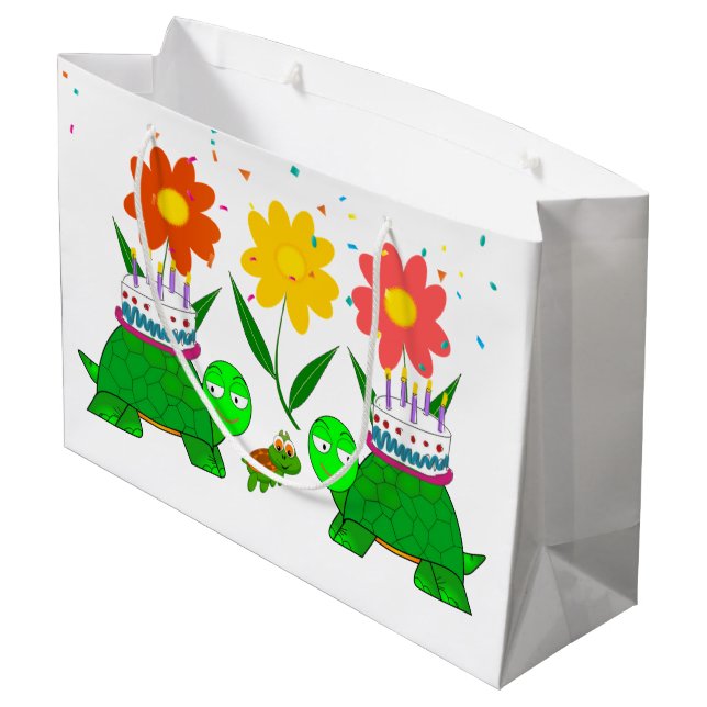 Happy Birthday Gift Bag Turtles (Back Angled)