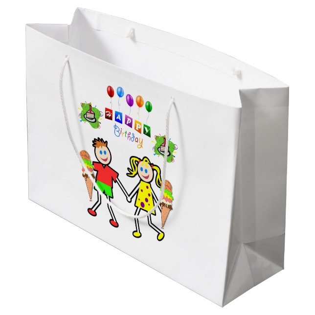 Happy Birthday Gift Bag Twin (Back Angled)