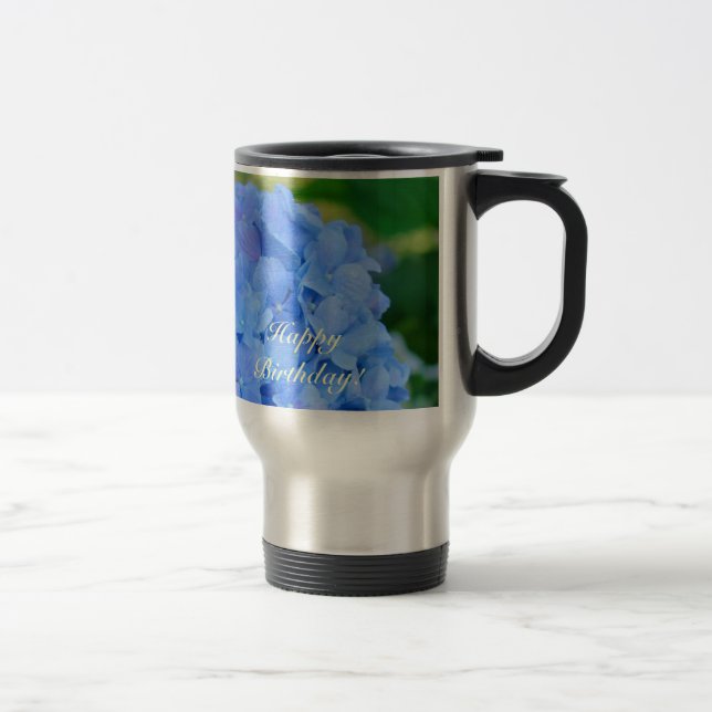 Happy Birthday! gift Coffee Mug Blue Hydrangea (Right)