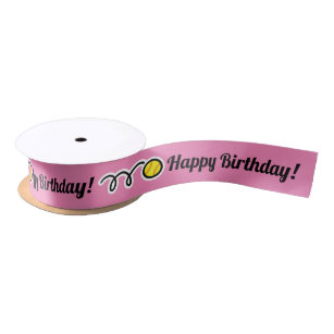 Happy Birthday gift ribbon for softball player Satin Ribbon