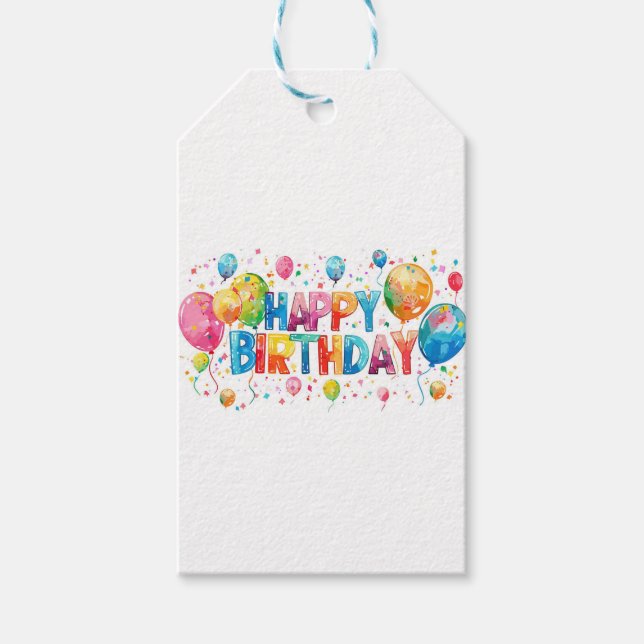 Happy Birthday Gift Tags (Front)