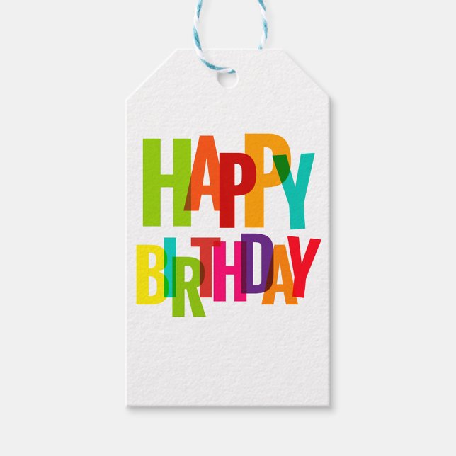 Happy Birthday Gift Tags (Big Bold Letters!)