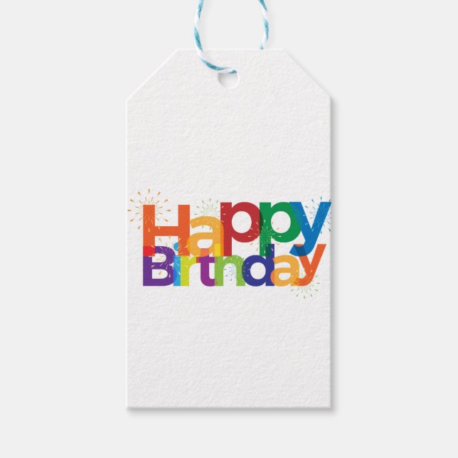 Happy Birthday Gift Tags (Front)