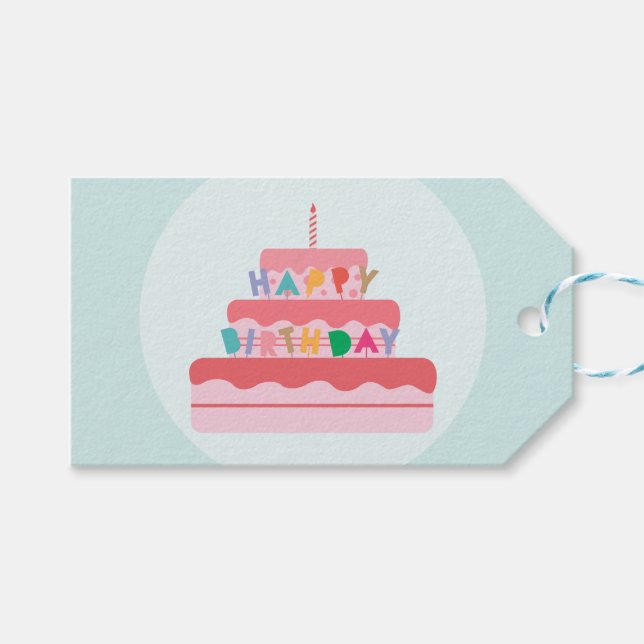 Happy Birthday Gift Tags (Front (Horizontal))