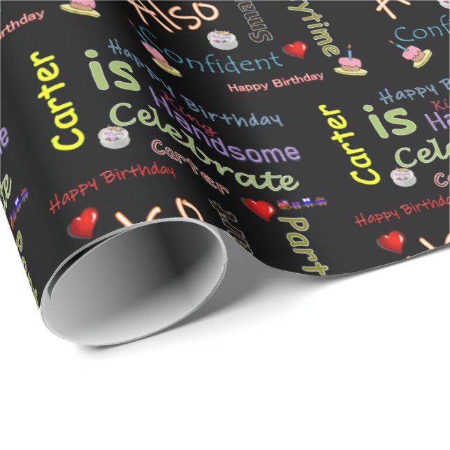 Happy Birthday Gift Wrapping Paper Carter (Roll Corner)