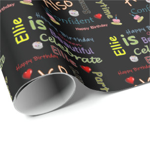 Happy Birthday Gift Wrapping Paper Ellie