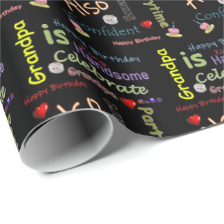 Happy Birthday Gift Wrapping Paper Grandpa