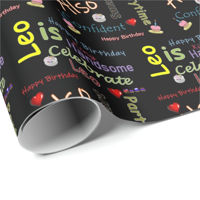 Happy Birthday Gift Wrapping Paper Leo (Roll Corner)