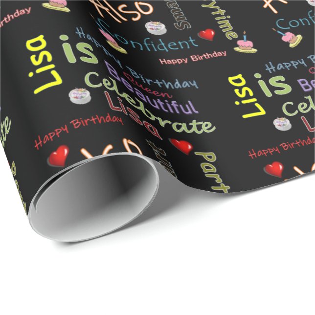 Happy Birthday Gift Wrapping Paper Lisa (Roll Corner)