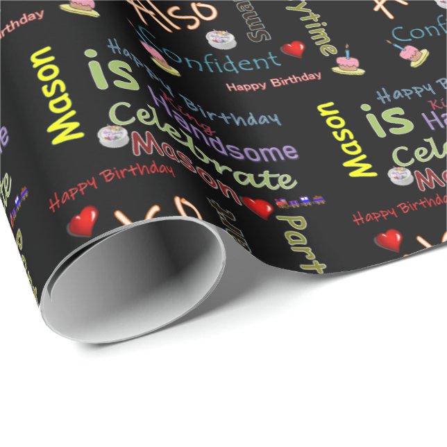 Happy Birthday Gift Wrapping Paper Mason (Roll Corner)