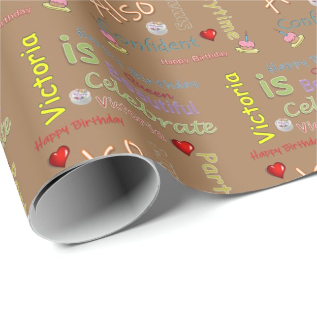 Happy Birthday Gift Wrapping Paper Victoria (Roll Corner)