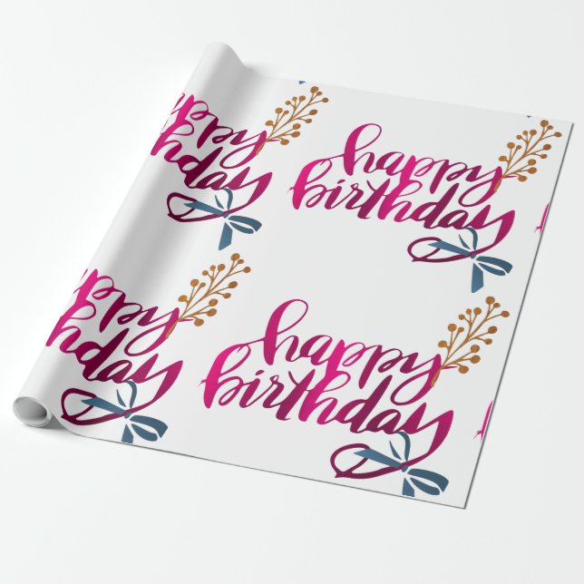 Happy Birthday Gift wrapping  Wrapping Paper (Unrolled)