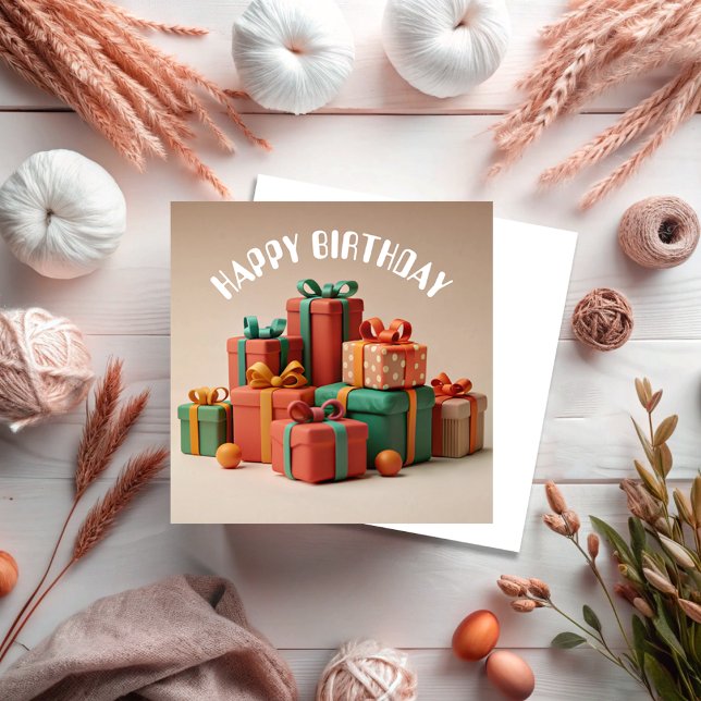Happy Birthday Gifts Presents Greeting Card (Creator Uploaded)