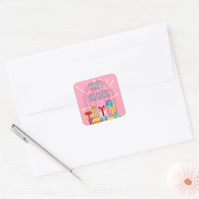 Happy Birthday Gifts Square Sticker (Creator Uploaded)