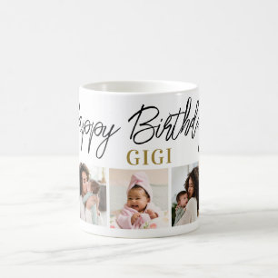 Happy Birthday Gigi 5 Photo Collage Keepsake Coffee Mug