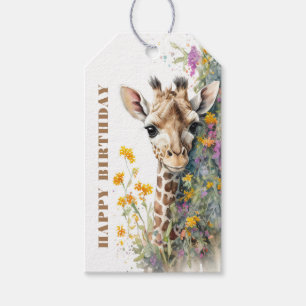 Happy Birthday Giraffe Gift Tags