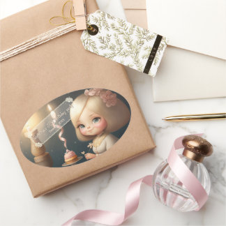 Happy Birthday Girl 01 Oval Sticker