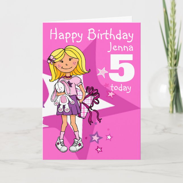 Happy Birthday Girl personalise age card (Front)