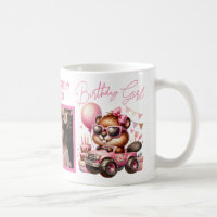 HAPPY BIRTHDAY GIRL PINK BEAVER PERSONALIZED 