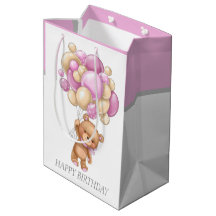 HAPPY BIRTHDAY Girl Teddy gift bag