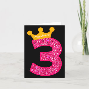 Happy birthday girls 3rd party 3 years old bday card