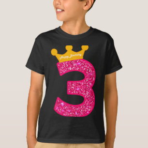 Happy birthday girls 3rd party 3 years old bday T-Shirt