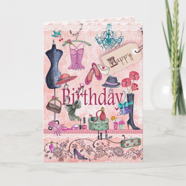Happy Birthday Girly Stuff | Greeting Card (Front)