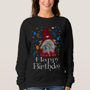 Happy Birthday Gnome Lovers Gift Cute Heart Buffal Sweatshirt