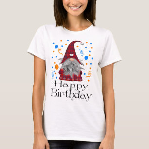 Happy Birthday Gnome Plaid Cute Party Gifts T-Shirt