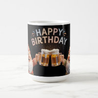 "Happy Birthday" Gnomes Toasting Beer Mugs