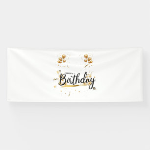 Happy Birthday Gold 4x10 Vinyl Banner